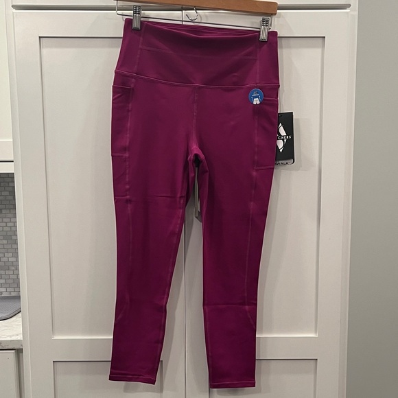 Skechers Women's GoWalk High Waisted 7/8 Leggings II Magenta NWT - Picture 2 of 5